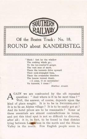Round about Kandersteg - Off the Beaten Track, No 18