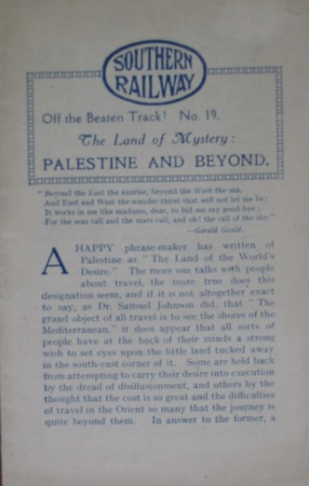Palestine - Off the Beaten Track, No 19