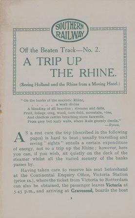 A Trip up the Rhine - Off the Beaten Track, No 2