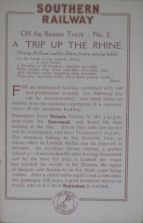 A Trip up the Rhine - Off the Beaten Track, No 2