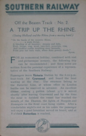 A Trip up the Rhine - Off the Beaten Track, No 2