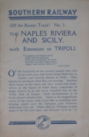 Naples, Riviera, Sicily - Off the Beaten Track, No 3