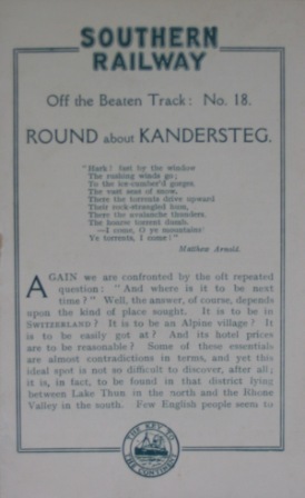Round about Kandersteg - Off the Beaten Track, No 18