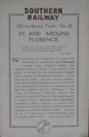 In and Around Florence - Off the Beaten Track, No 22